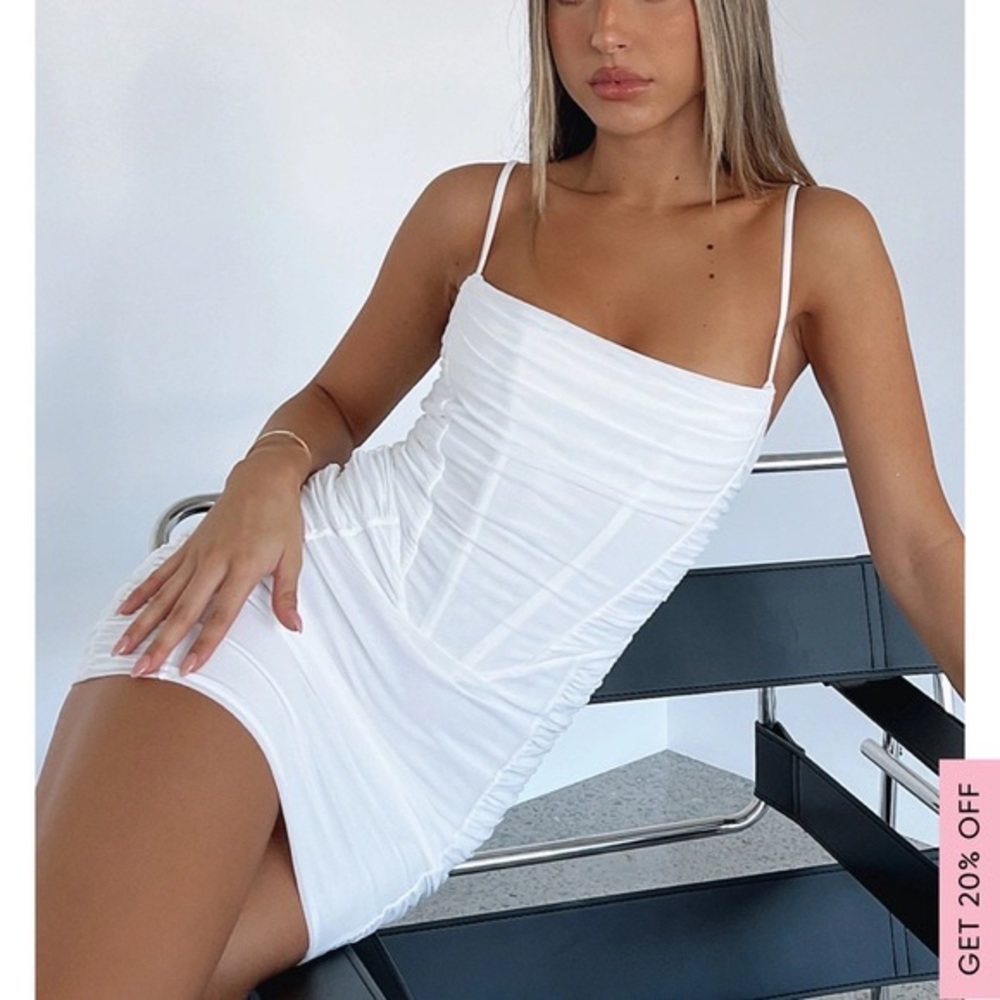 NWT WHITE FOX POWER TRIP WHITE MINI DRESS